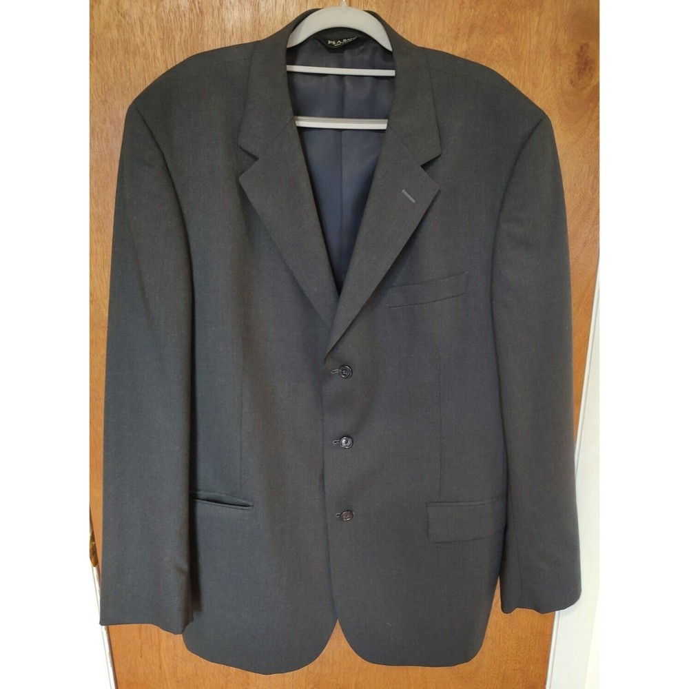 Joseph A. Bank size 46L navy blue 3 button wool cashmere blend suit sport jacket